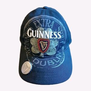 Guinness Extra Stout Dublin Black Baseball Cap Hat with Built-in Bottle Opener